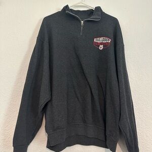 Jerzees Gray Zip Up Sweater with Quarter-Zip Collar - Fresno State